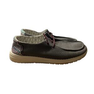 HEY DUDE Wendy Sox Shoes Aztec in Cream/Pink/Blue Size 6